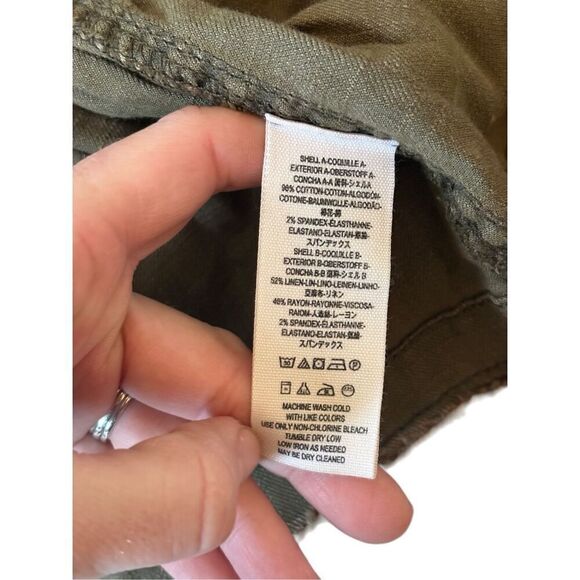 Free People Ruffle Hem Military Jacket Olive Green size S - Picture 11 of 15